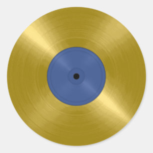 Adesivo Redondo Álbum de Vinil Dourado