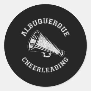 Adesivo Redondo Albuquerque Cheer Angustiado Retro Cheerleade dos