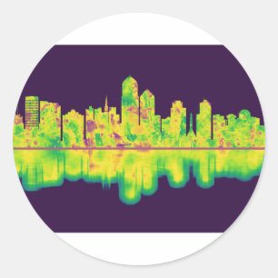 Adesivo Redondo Albuquerque Novo México Skyline