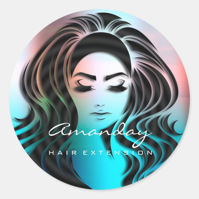 Adesivo Redondo Alças do cabelo Estrelo de Extensão Maquiagem Ombr (Frente)