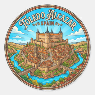 Adesivo Redondo Alcázar de Toledo Espanha