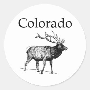 Adesivo Redondo Alces de Colorado (linha arte)