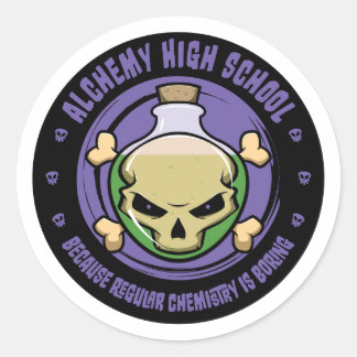 Adesivo Redondo Alchemy Segundo grau Funny Chemistry Sticker