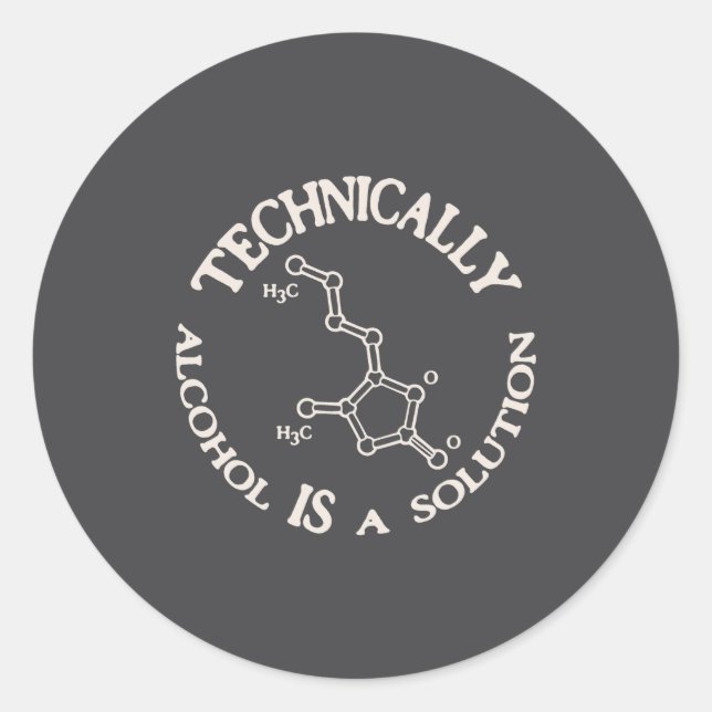 Adesivo Redondo Alcohol A Solution  (Frente)