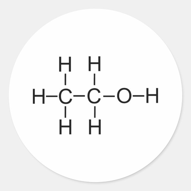 Adesivo Redondo Álcool - Fórmula Química (Frente)