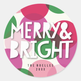 Adesivo Redondo Alegre & Brilhante Confetes Pontos Natal Festa