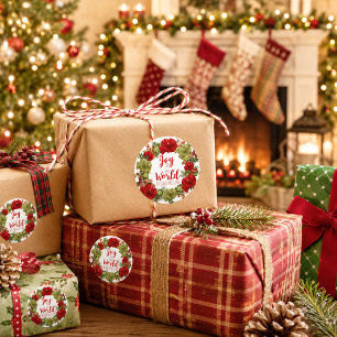 Adesivo Redondo Alegria ao Mundo o Senhor chegou ao Natal