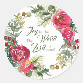 Adesivo Redondo Alegria ao mundo O Senhor vem, Natal