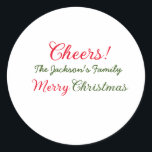 Adesivo Redondo alegria christmas aplausos adicionam nome de famíl<br><div class="desc">design</div>