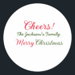 Adesivo Redondo alegria christmas aplausos adicionam nome de famíl<br><div class="desc">design</div>