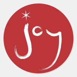 Adesivo Redondo Alegria De Caligrafia Bruta Moderna No Feriado Ver