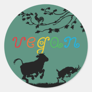 Adesivo Redondo Alegria do Vegan