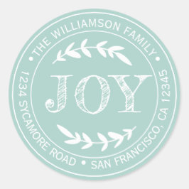 Adesivo Redondo Alegria Natalícia Moderna Rústica Endereço de Reto