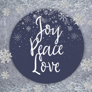 Adesivo Redondo Alegria Paz Amor Natal Feriado Clássico Redondo St