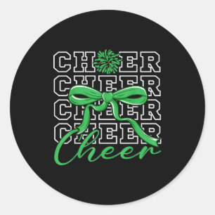 Adesivo Redondo Alegria Torcida Verde Laço Coquete Cheerleader 