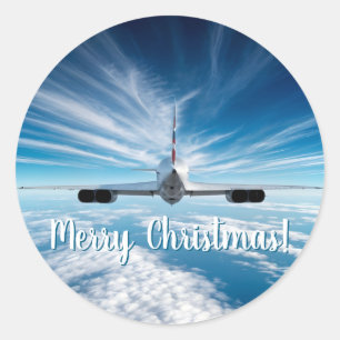 Adesivo Redondo Além do Horizonte: Concorde por Trás