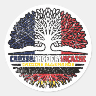 Adesivo Redondo Alemanha Alemanha França França França Árvore Band