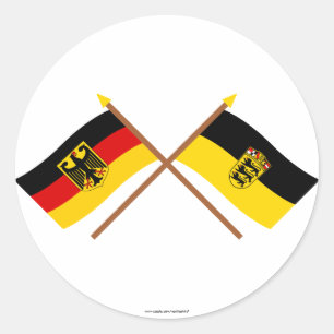 Adesivo Redondo Alemanha & Baden-Württemburg Flaggen, gekreuzt