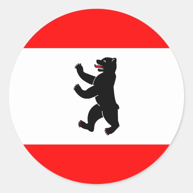 Adesivo Redondo Alemanha Berlim Bandeira de alta qualidade (Frente)