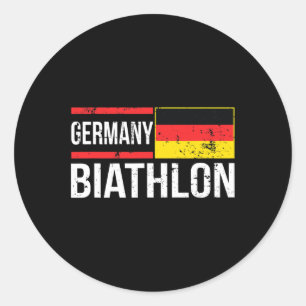 Adesivo Redondo Alemanha Biathlon Target Skiting Esporte Biat