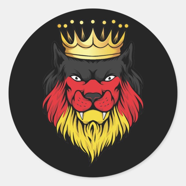 Adesivo Redondo Alemanha Leão King Flag (Frente)