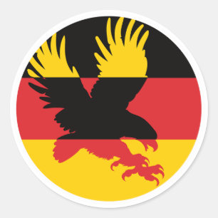 Adesivo Redondo Alemanha Ouro Eagle Bandeira Nacional Alemã