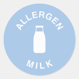 Adesivo Redondo Alergen Milk - Aviso: Contém Leite