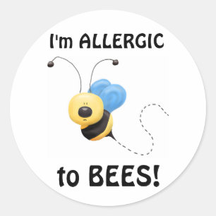 Adesivo Redondo Alergia A Bees, conjunto de 20 Stickers
