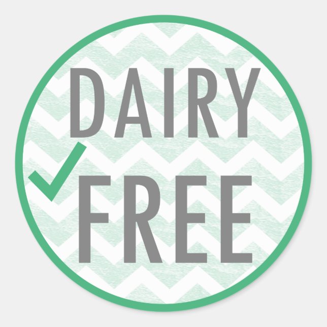 Adesivo Redondo Alergia à Comida sem laticínios Sabor Verde (Frente)