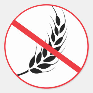 Adesivo Redondo Alergia ao trigo Vinheta redonda Clássica Celiac C