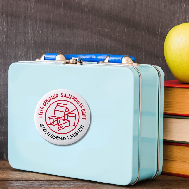 Adesivo Redondo Alergia aos produtos láteos (Criador carregado)