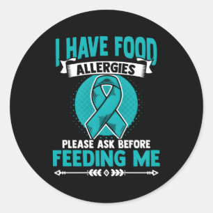 Adesivo Redondo Alergias comidas Doença de Comida Alergia Comida A