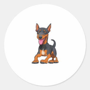 Adesivo Redondo Alert Doberman