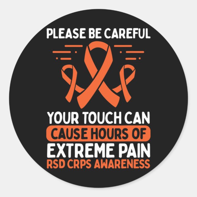 Adesivo Redondo Alerta CRPS para a Doença de Combate RSD Guerreiro (Frente)