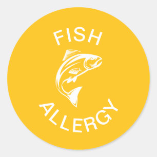 Adesivo Redondo Alerta de Alergia a Peixe