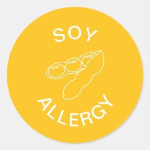 Adesivo Redondo Alerta de Alergia a Soja