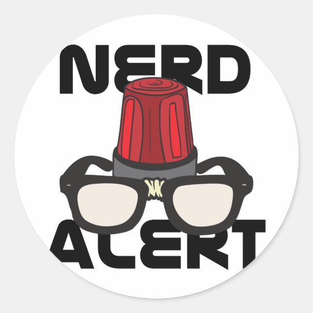 Adesivo Redondo Alerta de nerd! (Frente)