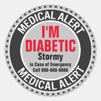 Adesivo Redondo Alerta Médico Diabético Em Caso De Emergência