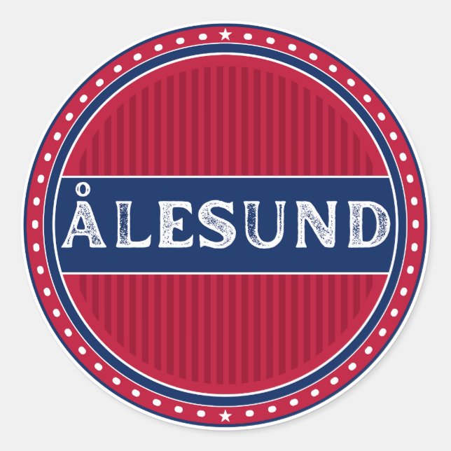 Adesivo Redondo Ålesund City Pride Emblem – Norwegian Identity (Frente)
