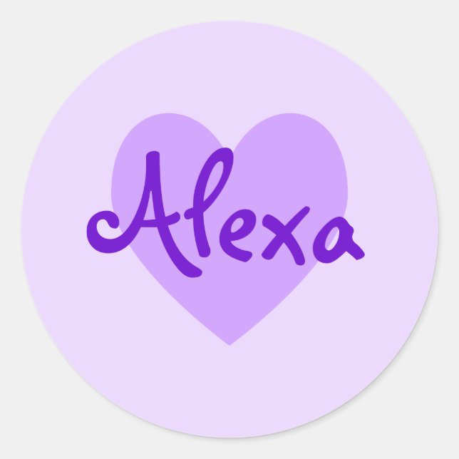 Adesivo Redondo Alexa em roxo (Frente)