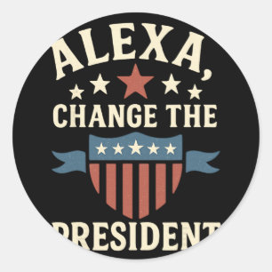 Adesivo Redondo Alexa Trump Presidente