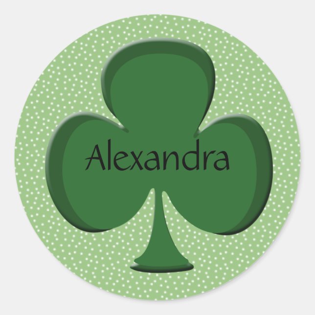 Adesivo Redondo Alexandra Shamrock Name Sticker / Seal (Frente)