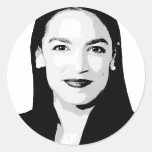 Adesivo Redondo Alexandria Ocasio-Cortez