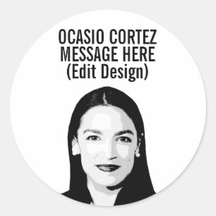 Adesivo Redondo Alexandria Ocasio-Cortez Personalizada