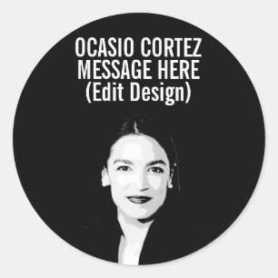 Adesivo Redondo Alexandria Ocasio-Cortez Personalizada