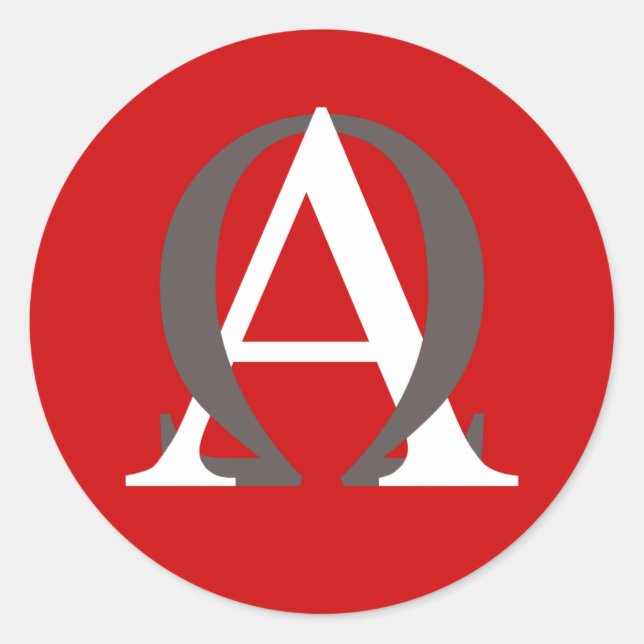 Adesivo Redondo Alfa e Omega Sticker (Frente)
