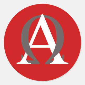 Adesivo Redondo Alfa e Omega Sticker