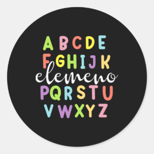 Adesivo Redondo Alfabeto Divertido Abc Elemeno De Volta à Escola P