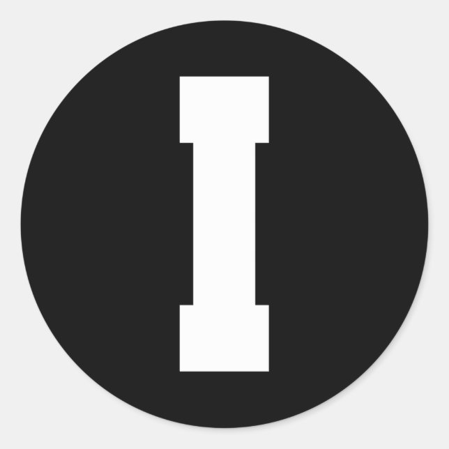 Adesivo Redondo alfabeto maiúscula I (Frente)