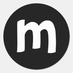 Adesivo Redondo Alfabeto Minúscula m